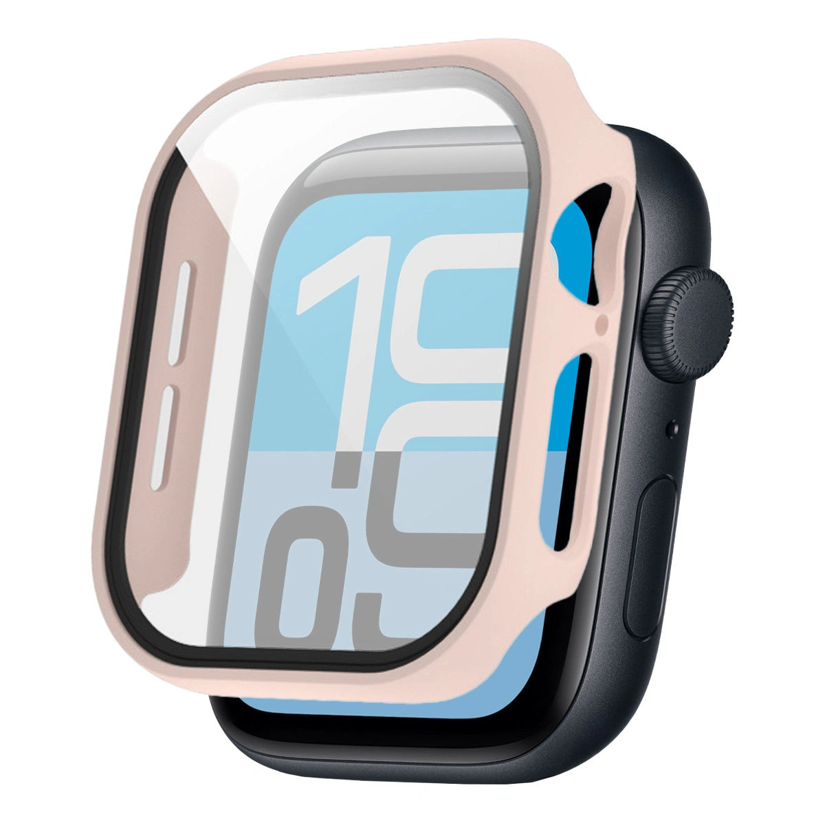 Wizualizacja nakładania etui Bizon Case Watch Adamo do Apple Watch SE 3 / SE 2 / SE / 6 / 5 / 4 (40 mm)